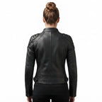 Women Black Bomber Leather Jacket - Timber AND Hide