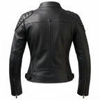 Women Black Bomber Leather Jacket - Timber AND Hide