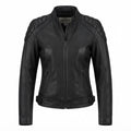 Women Black Bomber Leather Jacket - Timber AND Hide
