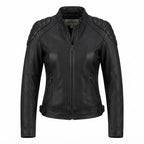 Women Black Bomber Leather Jacket - Timber AND Hide
