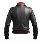Women Black Bomber Leather Jacket - Timber AND Hide