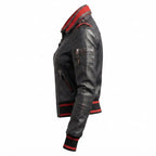 Women Black Bomber Leather Jacket - Timber AND Hide