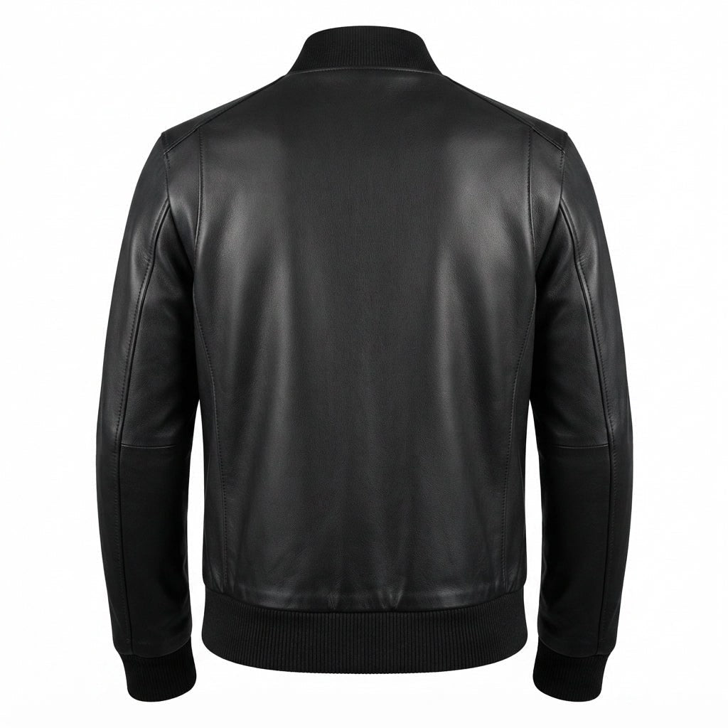 Women Bomber Leather Jacket- Black Leather Jacket for Women - Timber AND Hide