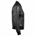 Women Bomber Leather Jacket- Black Leather Jacket for Women - Timber AND Hide