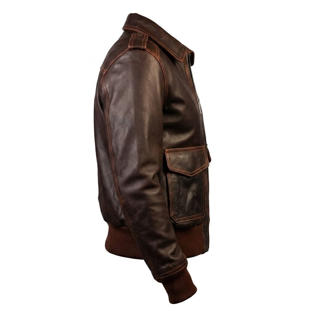 Women Bomber Leather Jacket – Brown Leather Jacket for Women - Timber AND Hide