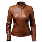 Women Brown Designer Leather Jacket - Timber AND Hide
