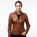 Women Brown Designer Leather Jacket - Timber AND Hide