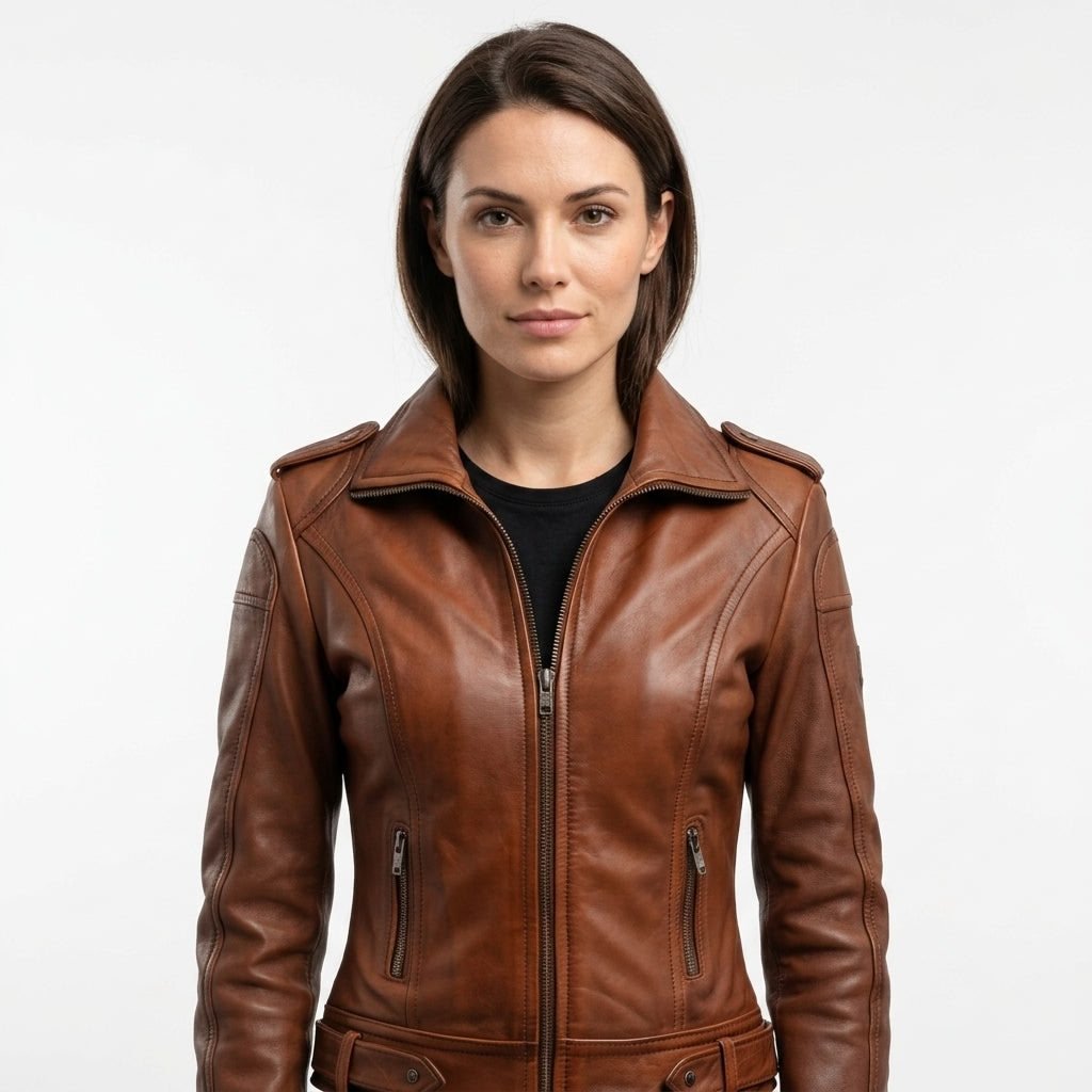 Women Brown Leather Jacket - Women Leather Jackets - Timber AND Hide