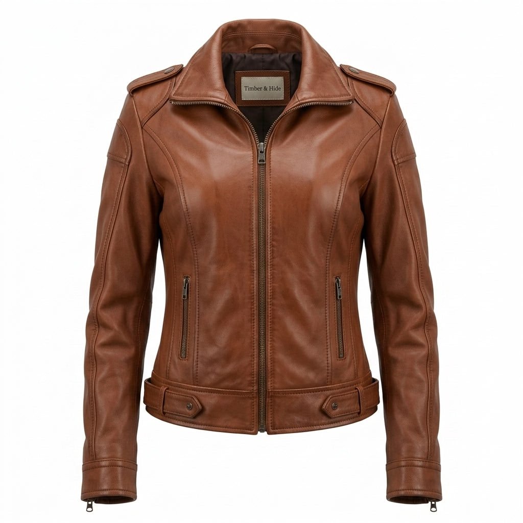 Women Brown Leather Jacket - Women Leather Jackets - Timber AND Hide