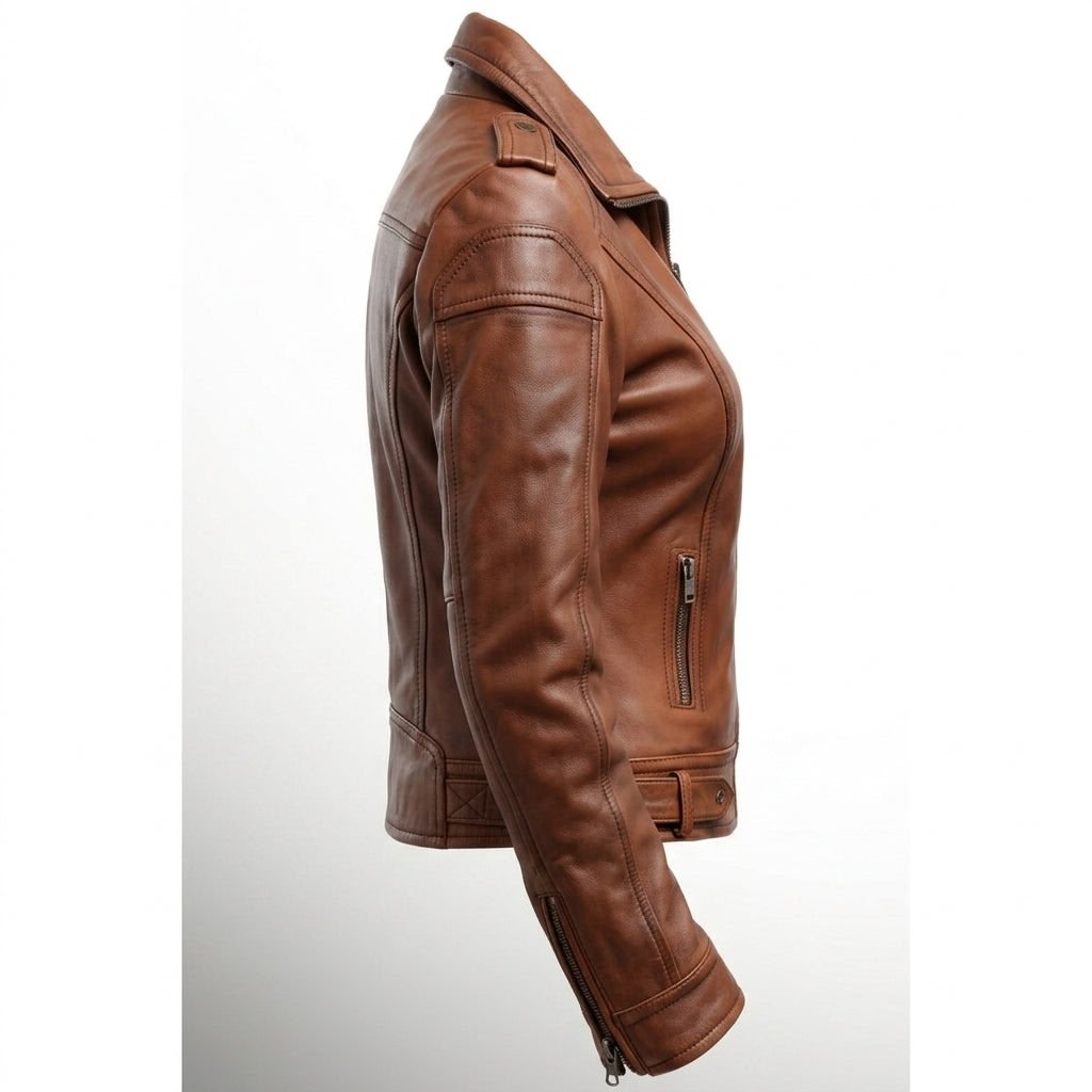Women Brown Leather Jacket - Women Leather Jackets - Timber AND Hide