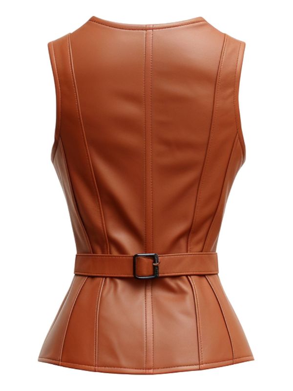 Women’s Classic Brown Leather Vest