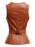 Women’s Classic Brown Leather Vest