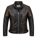 Women Classy Designer Brown Leather Jacket (Dual Color) - Timber AND Hide