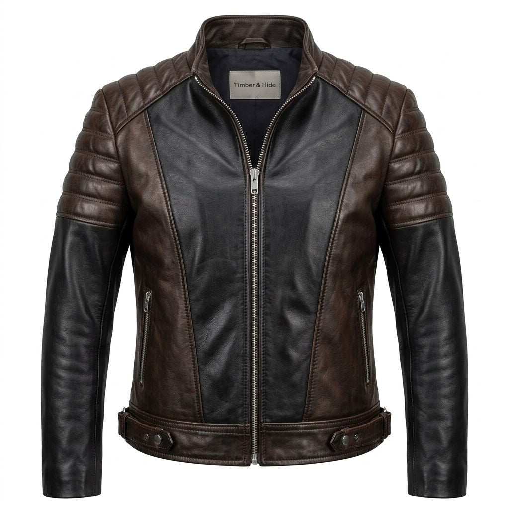 Women Classy Designer Brown Leather Jacket (Dual Color) - Timber AND Hide