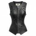 Women Kendler black Leather Vest - Timber AND Hide