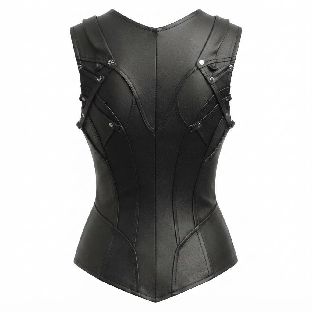 Women Kendler black Leather Vest - Timber AND Hide