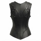 Women Kendler black Leather Vest - Timber AND Hide