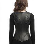 Women Kendler black Leather Vest - Timber AND Hide