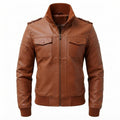 Women Leather Jacket Brown Bomber - Timber AND Hide