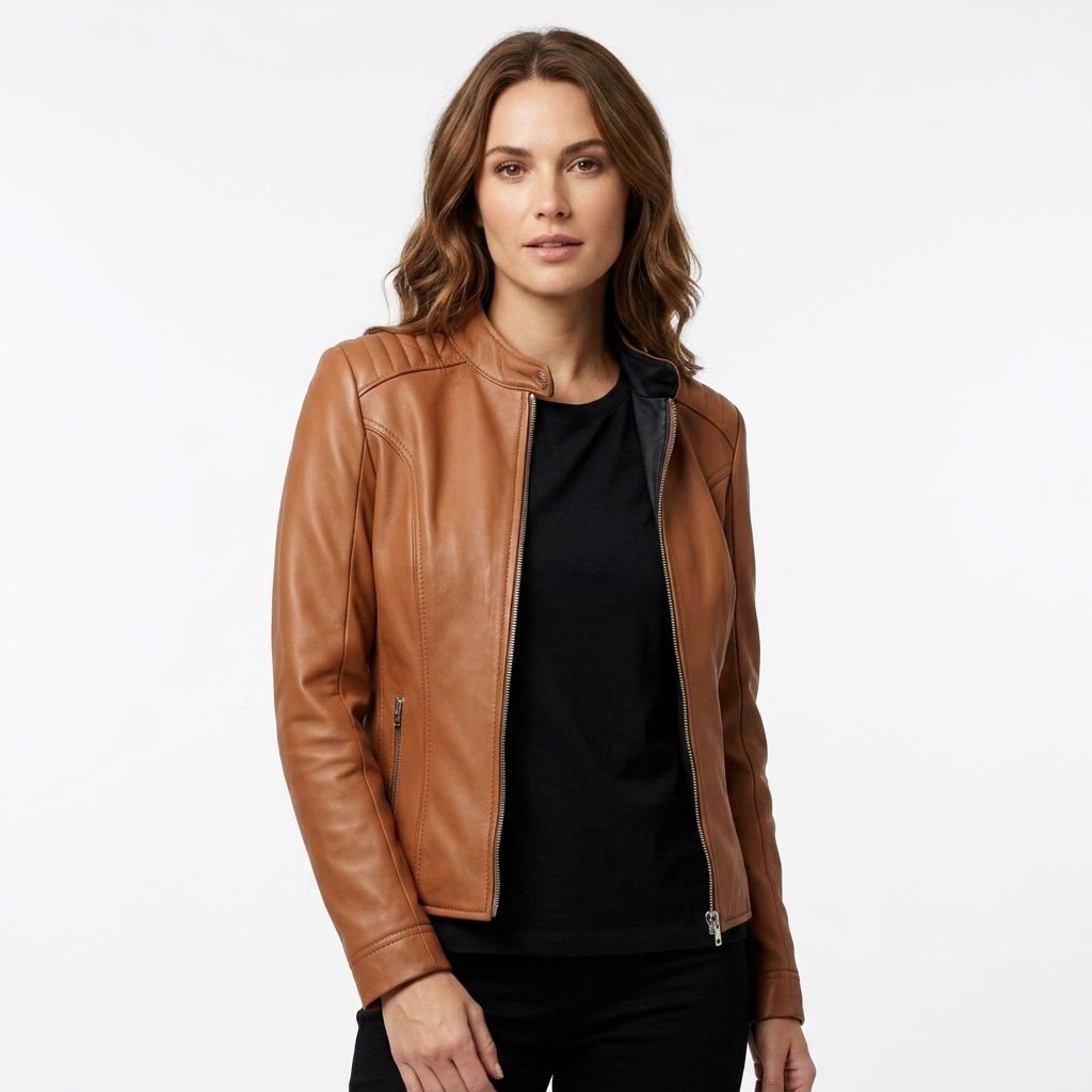 Women Leather Jacket – Brown Jacket for Women - Timber AND Hide
