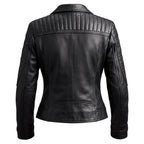 Women Paula Black Biker Leather Jacket - Timber AND Hide