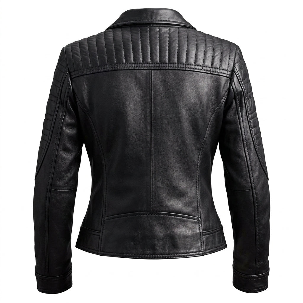 Women Paula Black Biker Leather Jacket - Timber AND Hide