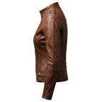 Women Real Leather Brown Style Leather Jacket - Timber AND Hide