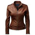 Women Real Leather Brown Style Leather Jacket - Timber AND Hide