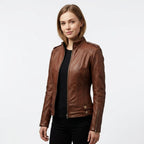 Women Real Leather Brown Style Leather Jacket - Timber AND Hide