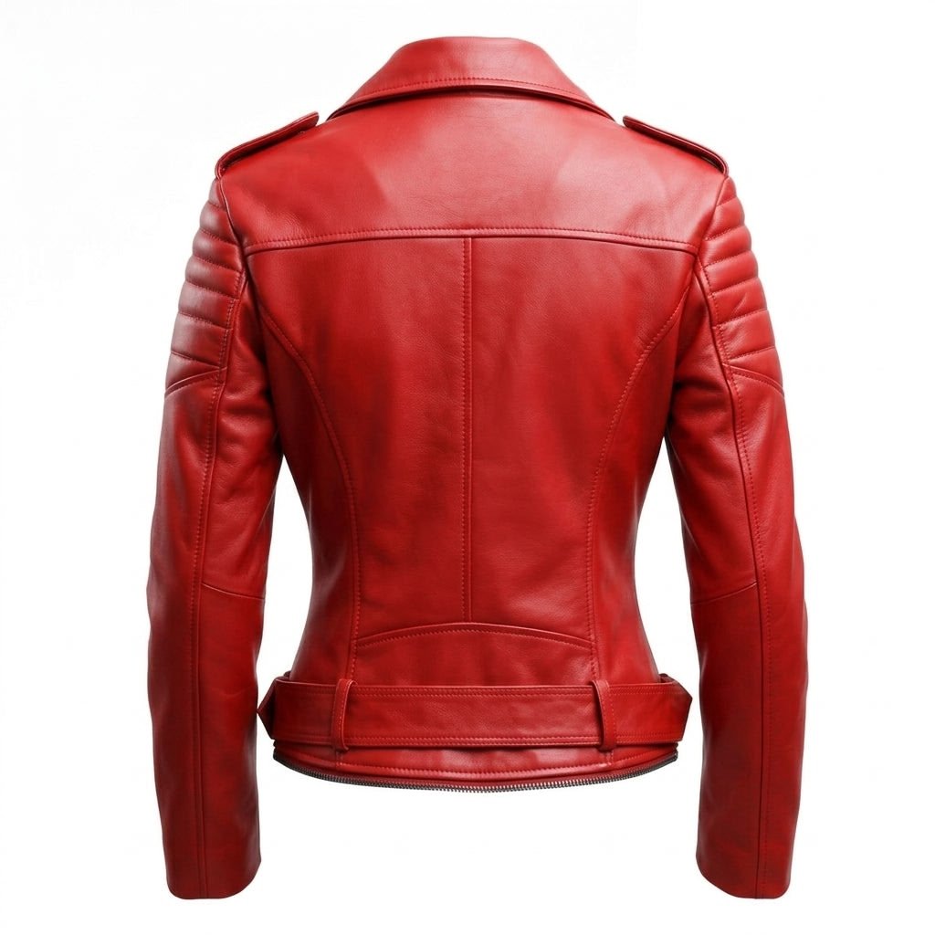 Women Slimfit Red Leather Jacket - Timber AND Hide