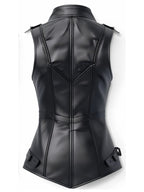 Women’s Stylish Black Leather Vest