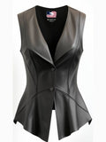 Women’s Zester Black Leather Vest