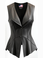 Women’s Zester Black Leather Vest