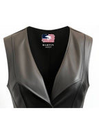 Women’s Zester Black Leather Vest