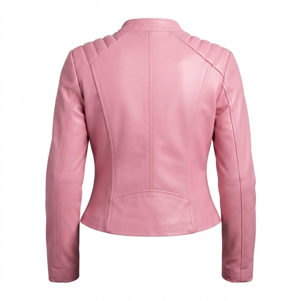 Women's Biker Jacket Pink Leather jacket - Timber AND Hide
