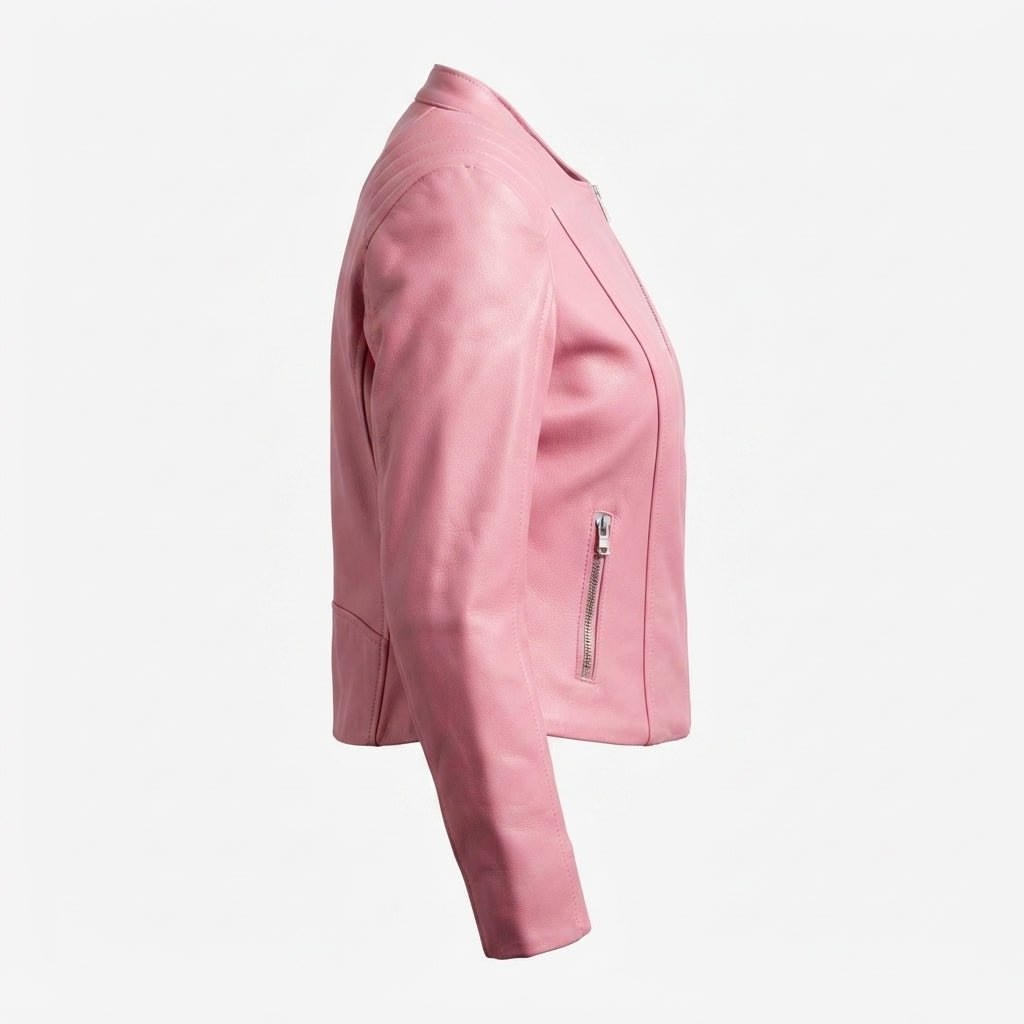 Women's Biker Jacket Pink Leather jacket - Timber AND Hide