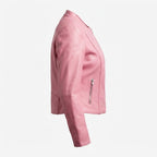 Women's Biker Jacket Pink Leather jacket - Timber AND Hide