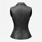 Women’s Black Casual Leather Vest - Timber AND Hide