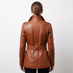 Women’s Brown Leather Coat – Elegant &amp; Timeless Outerwear - Timber AND Hide