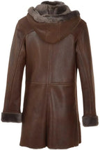 Women’s Brown Shearling Leather Coat – Genuine Leather with Faux Fur Lining | Vintage Sheepskin Coat - Timber AND Hide