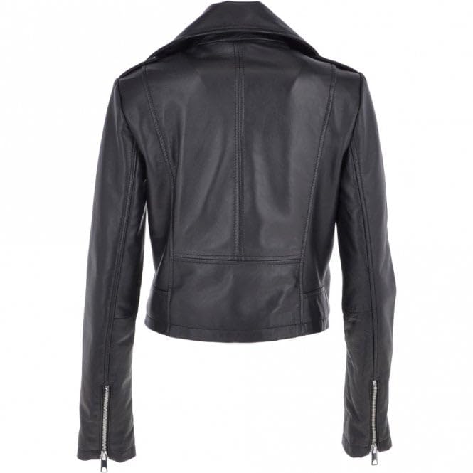 Women's Burgundy Leather Biker Jacket: Stella - Timber AND Hide