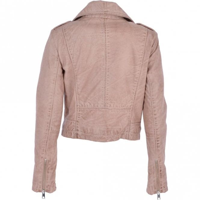 Women's Burgundy Leather Biker Jacket: Stella - Timber AND Hide