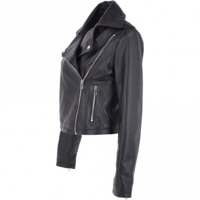 Women's Burgundy Leather Biker Jacket: Stella - Timber AND Hide