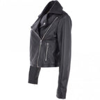 Women's Burgundy Leather Biker Jacket: Stella - Timber AND Hide