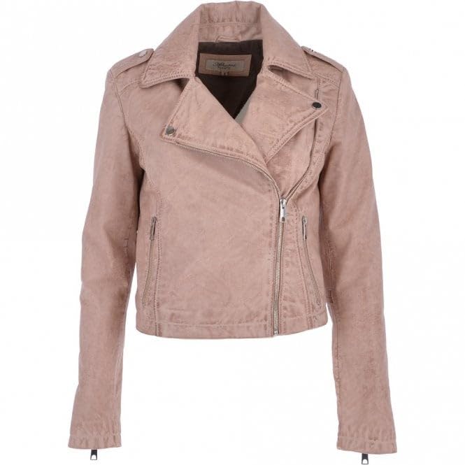 Women's Burgundy Leather Biker Jacket: Stella - Timber AND Hide