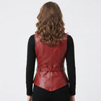 Women’s Burgundy Leather Vest - Timber AND Hide