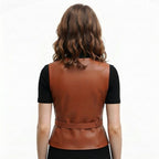 Women’s Classic Brown Leather Vest - Timber AND Hide