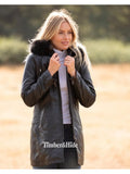 Women's Detachable Fur Hood 3/4 Leather Jacket. - Timber AND Hide