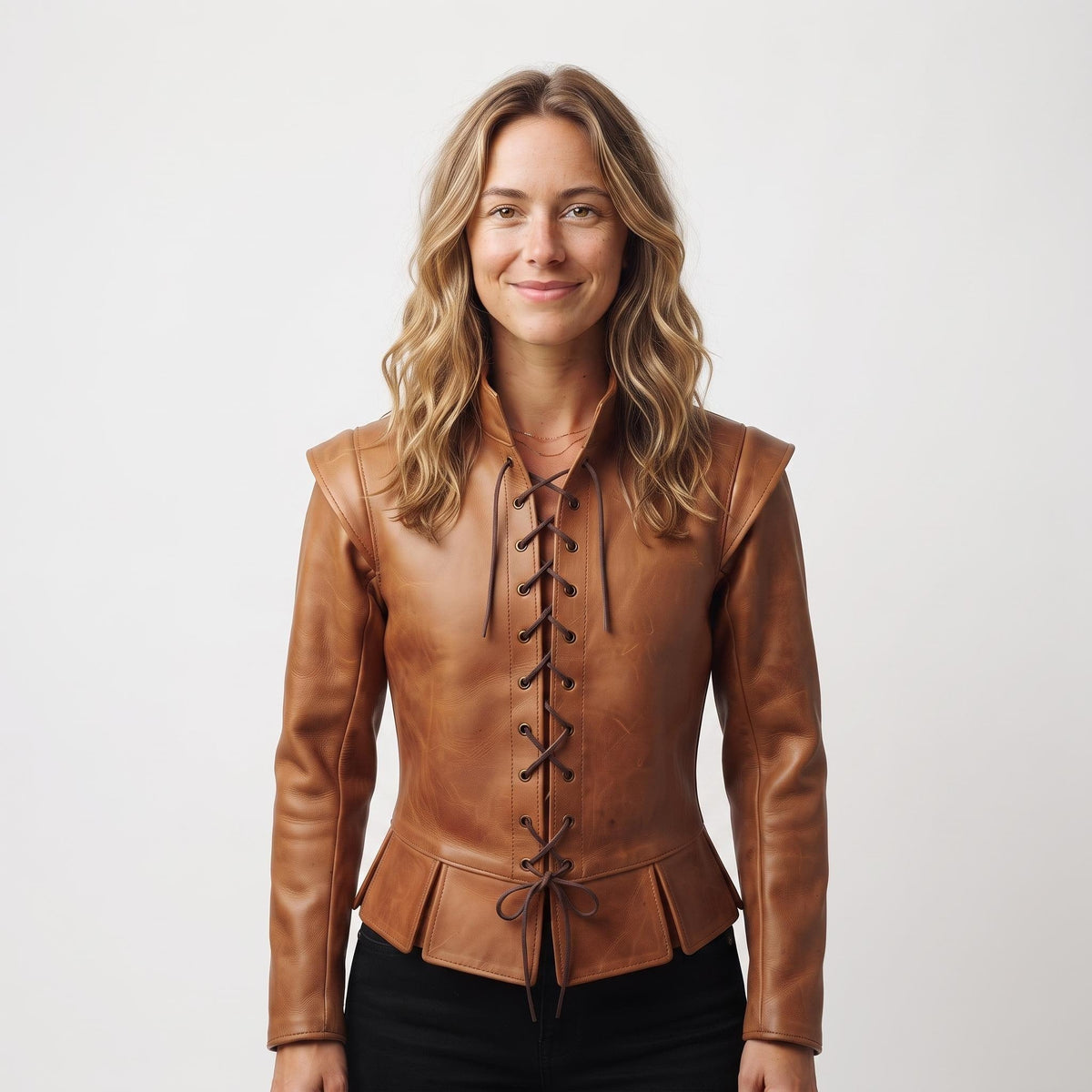 Women's Genuine Leather Doublet | Lace-Up Renaissance Corset Jacket, Fantasy LARP Armor - Timber AND Hide