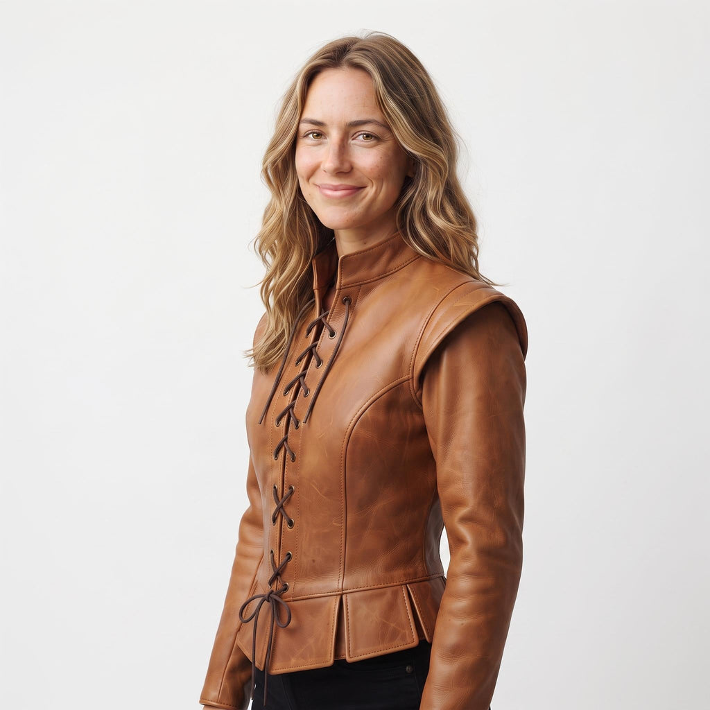 Women's Genuine Leather Doublet | Lace-Up Renaissance Corset Jacket, Fantasy LARP Armor - Timber AND Hide